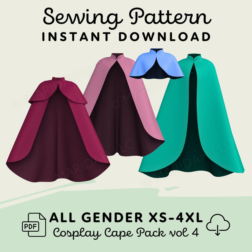 Cosplay Cape Pack vol 4 Sewing Pattern