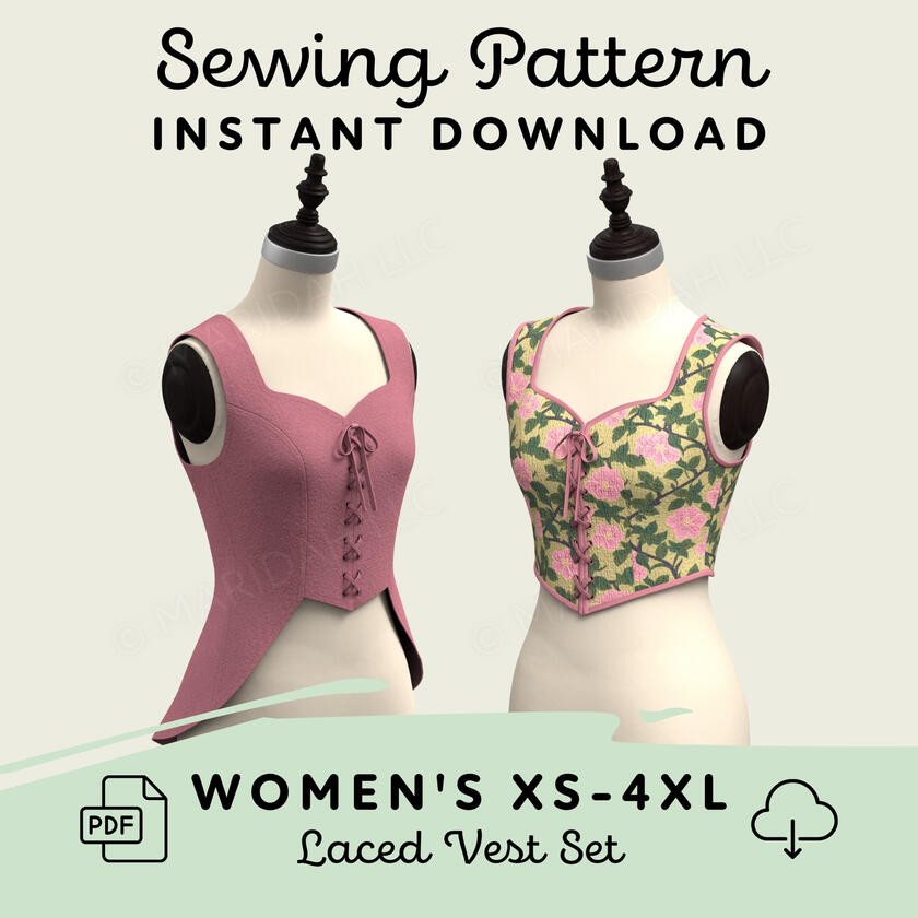 Laced Vest Sewing Pattern Set