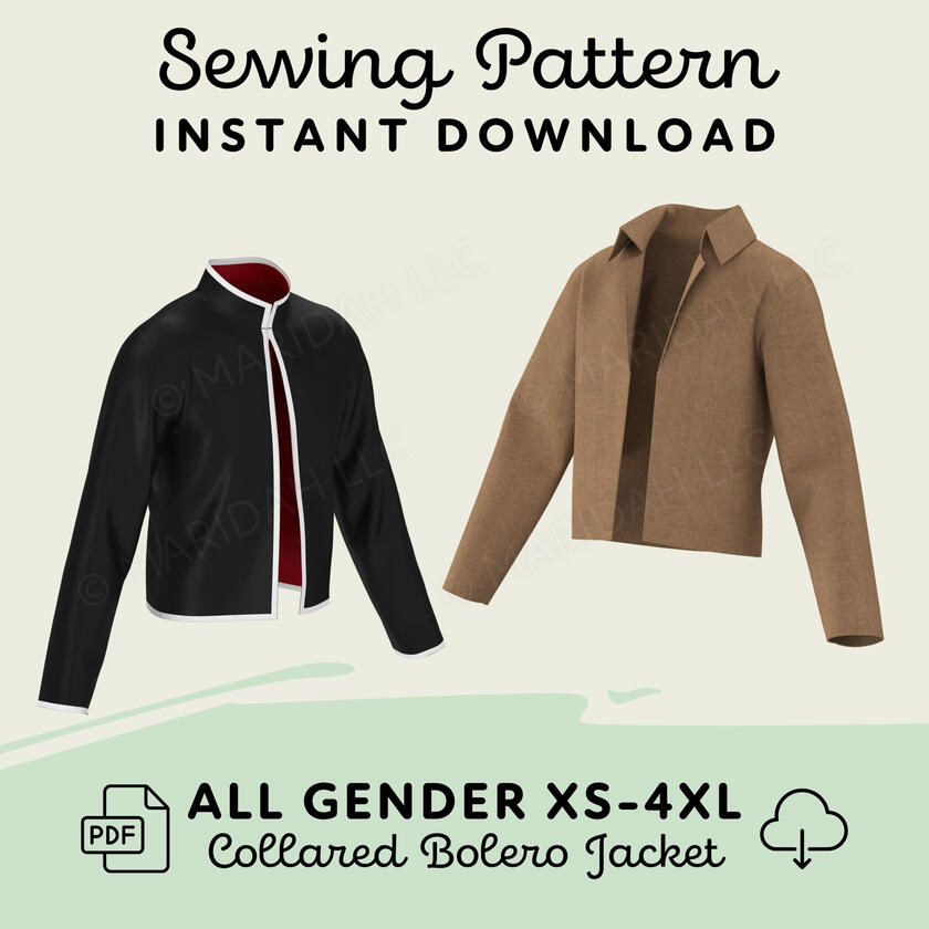 Collared Bolero Jacket Sewing Pattern